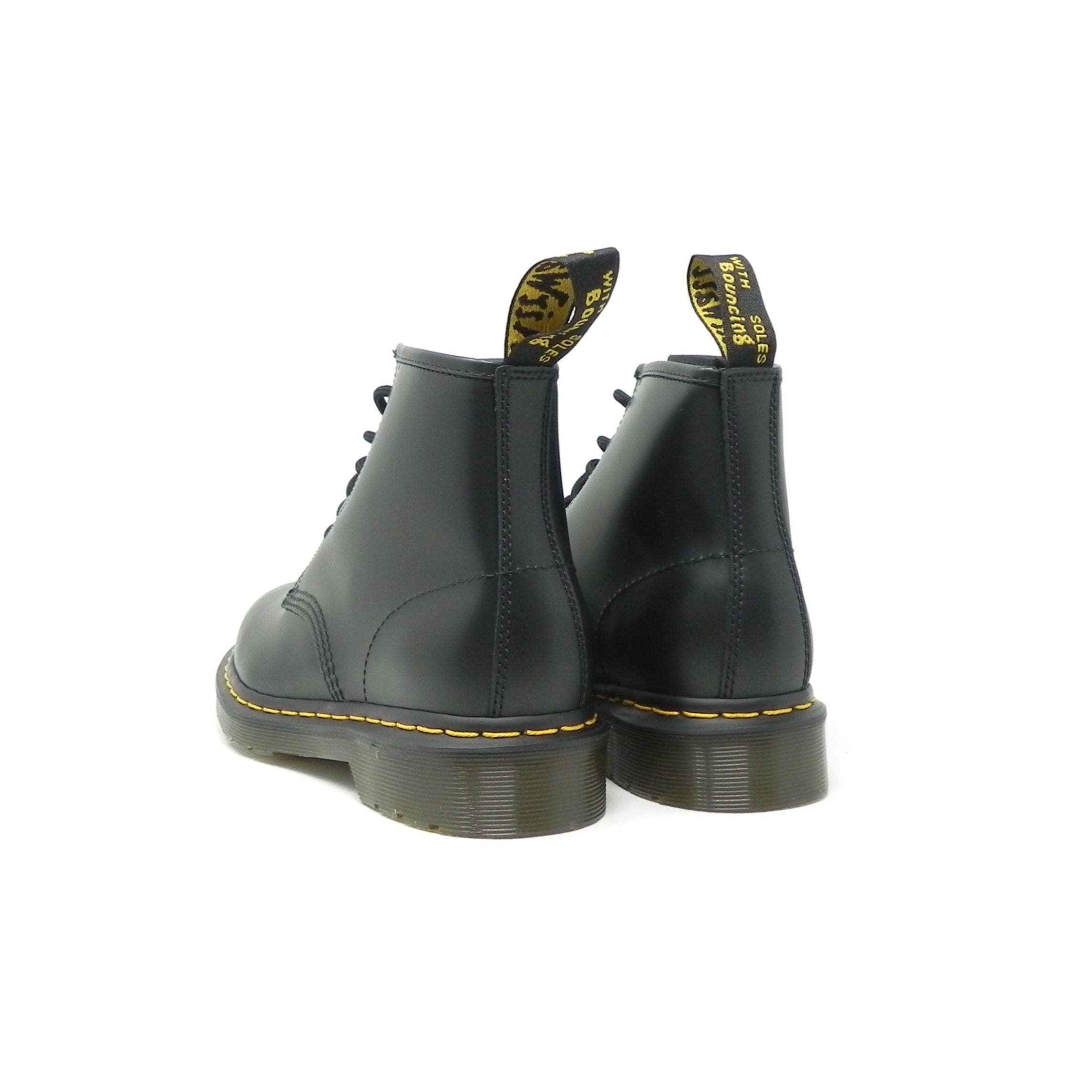 DR. MARTENS - Stivaletti Anfibi Smooth 6 fori linea gialla