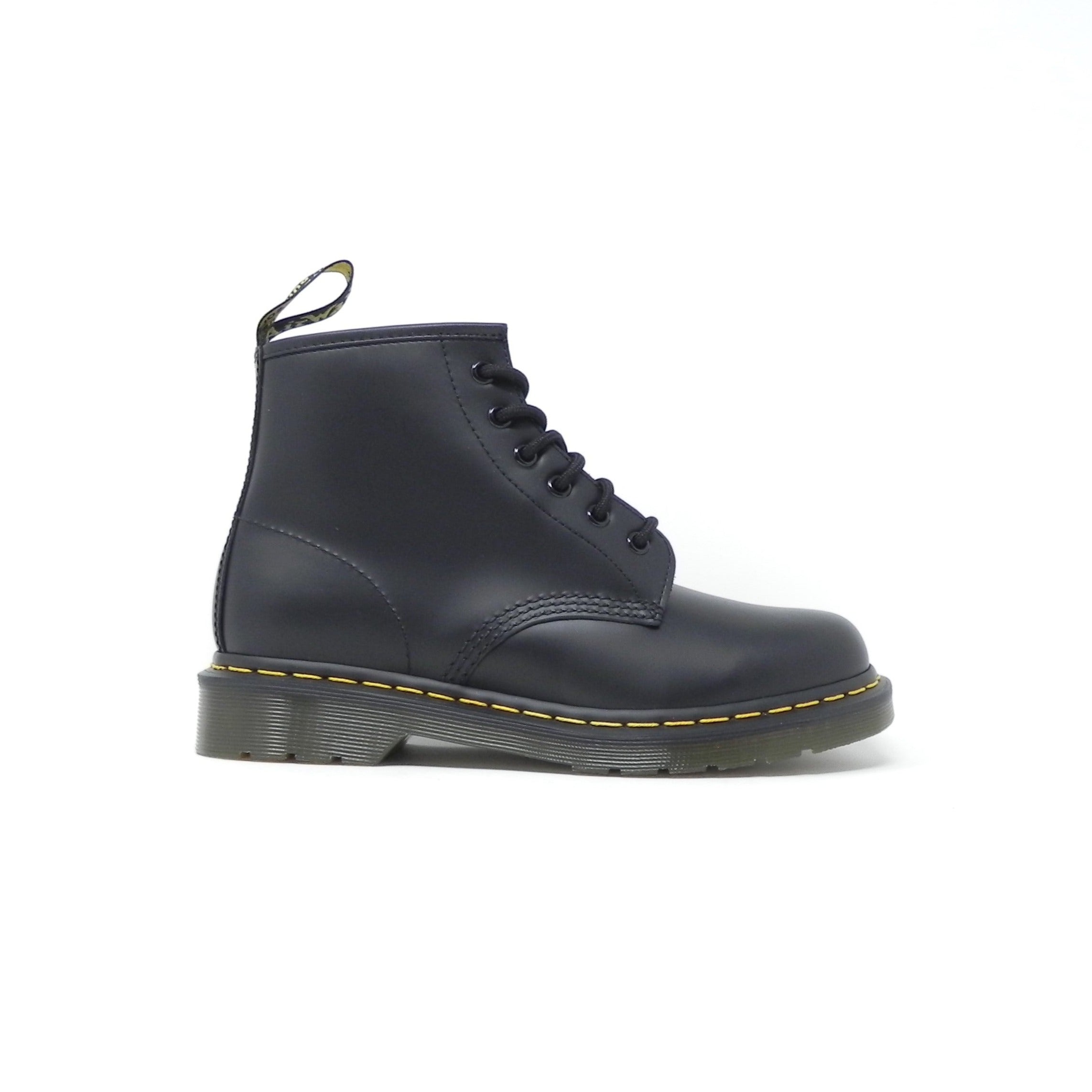DR. MARTENS - Stivaletti Anfibi Smooth 6 fori linea gialla