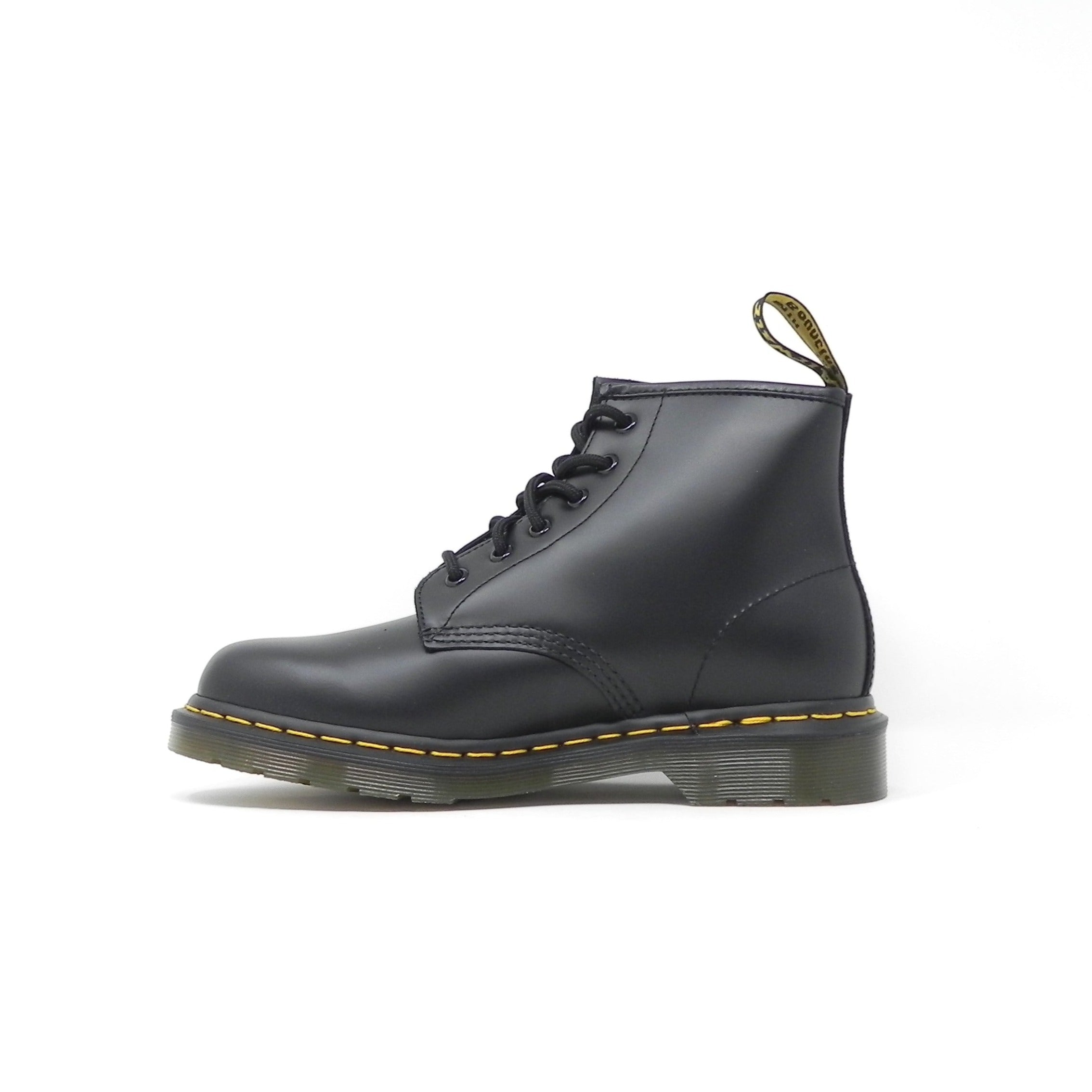 DR. MARTENS - Stivaletti Anfibi Smooth 6 fori linea gialla