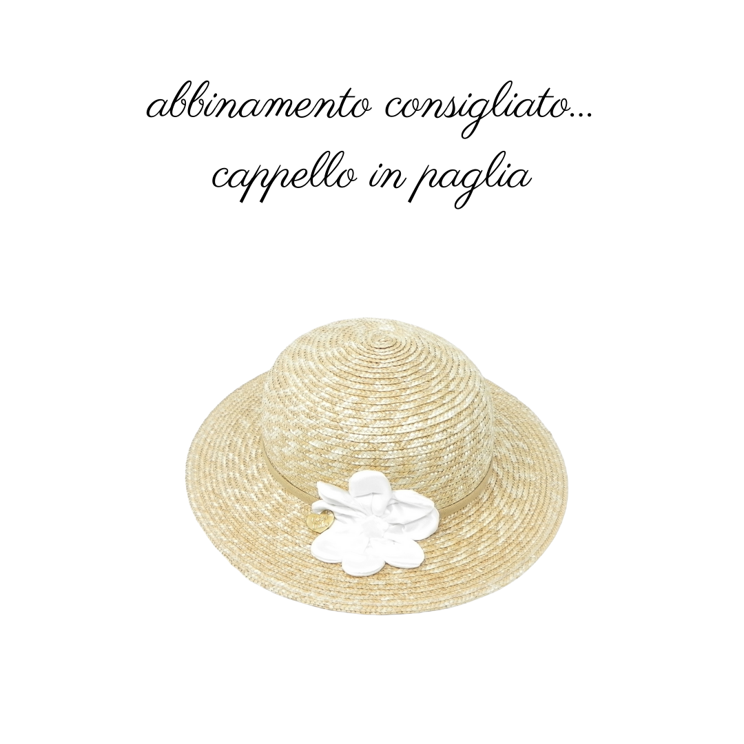 CAPOCUBO - Borsetta in paglia con fiore raso