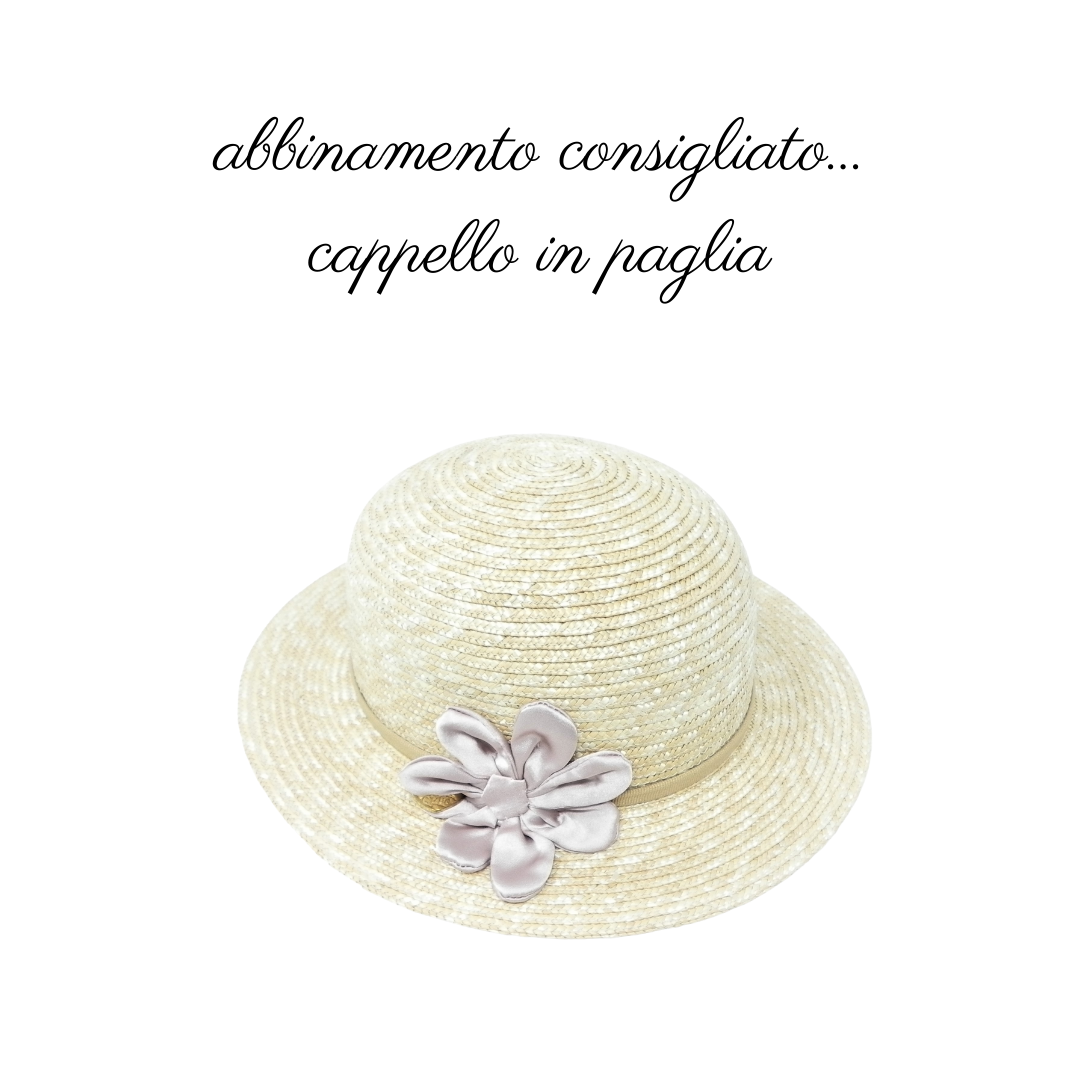 CAPOCUBO - Borsetta in paglia con fiore raso