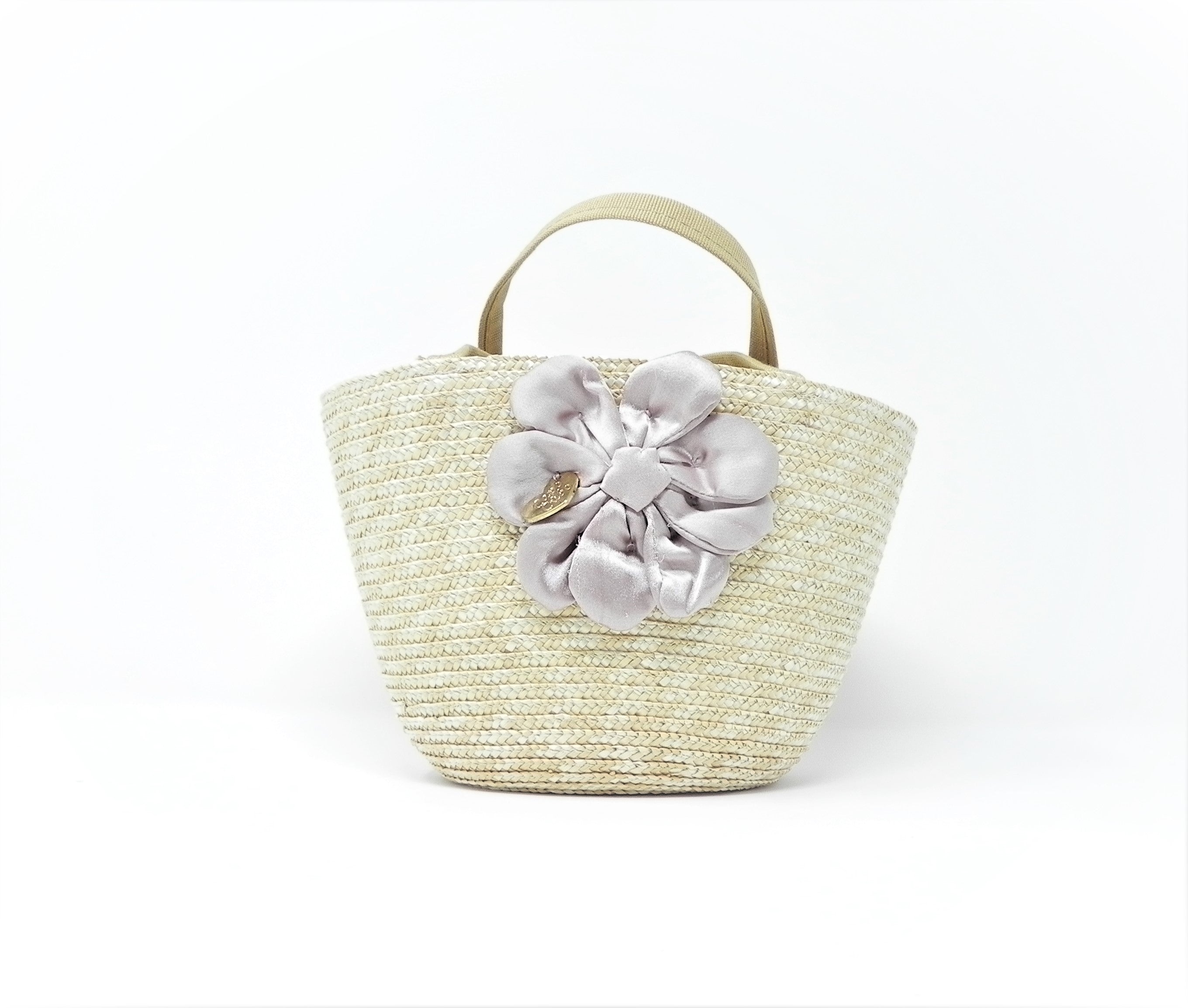 CAPOCUBO - Borsetta in paglia con fiore raso