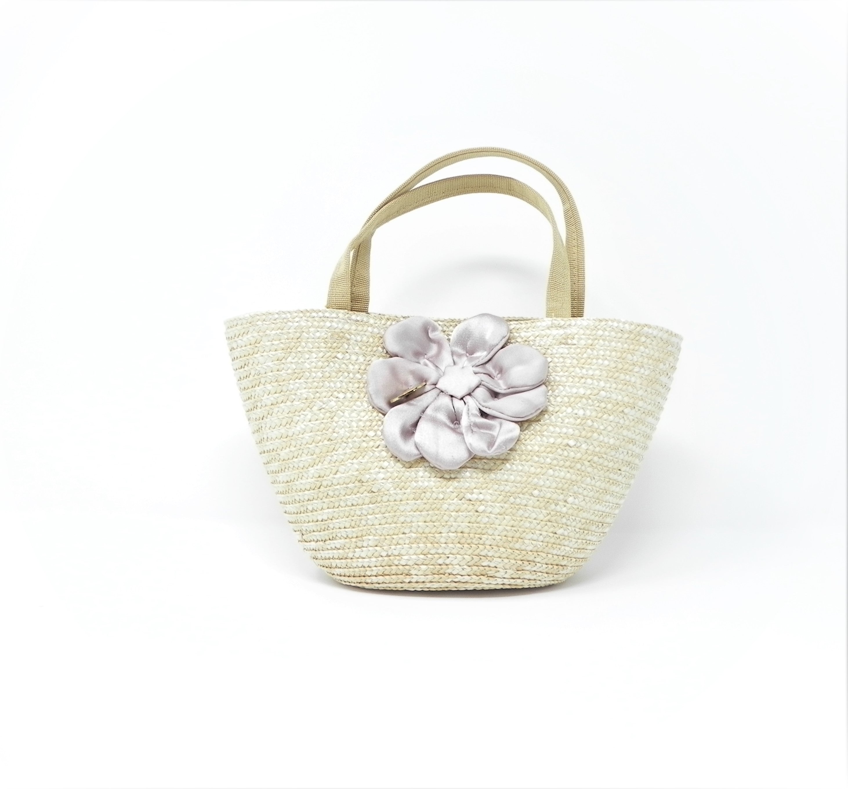 CAPOCUBO - Borsetta in paglia con fiore raso