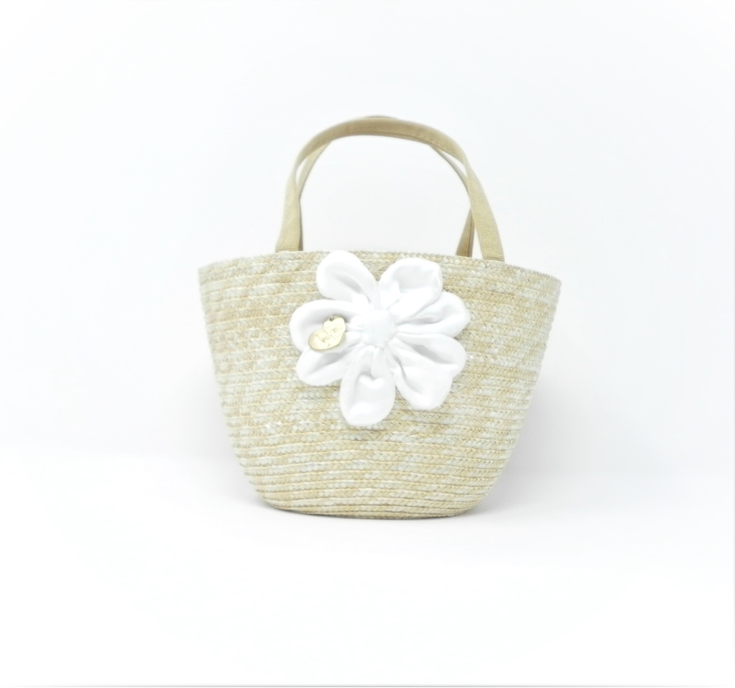 CAPOCUBO - Borsetta in paglia con fiore raso