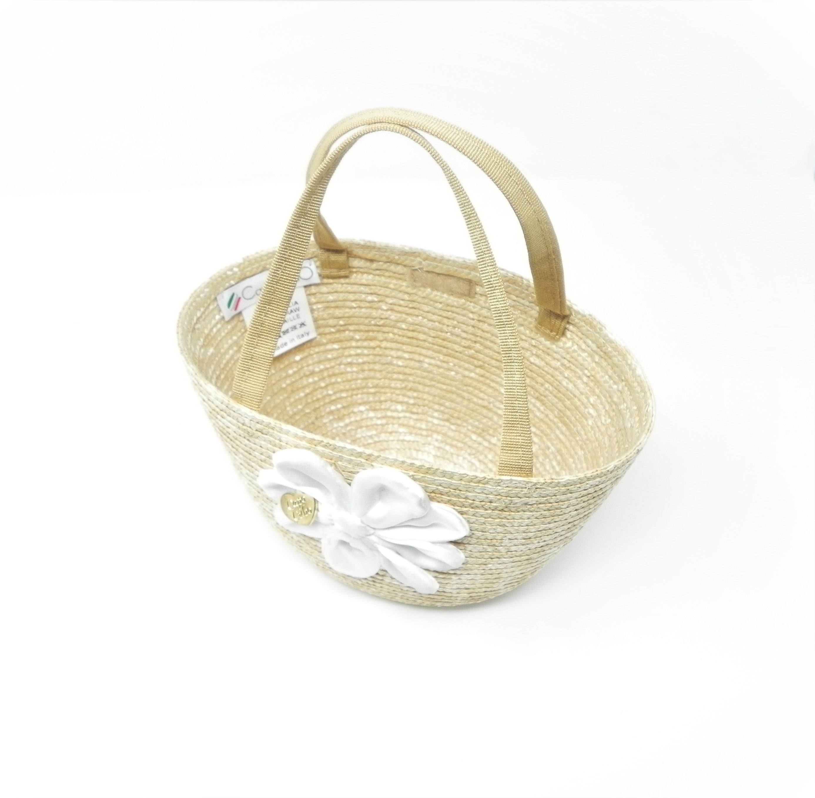 CAPOCUBO - Borsetta in paglia con fiore raso