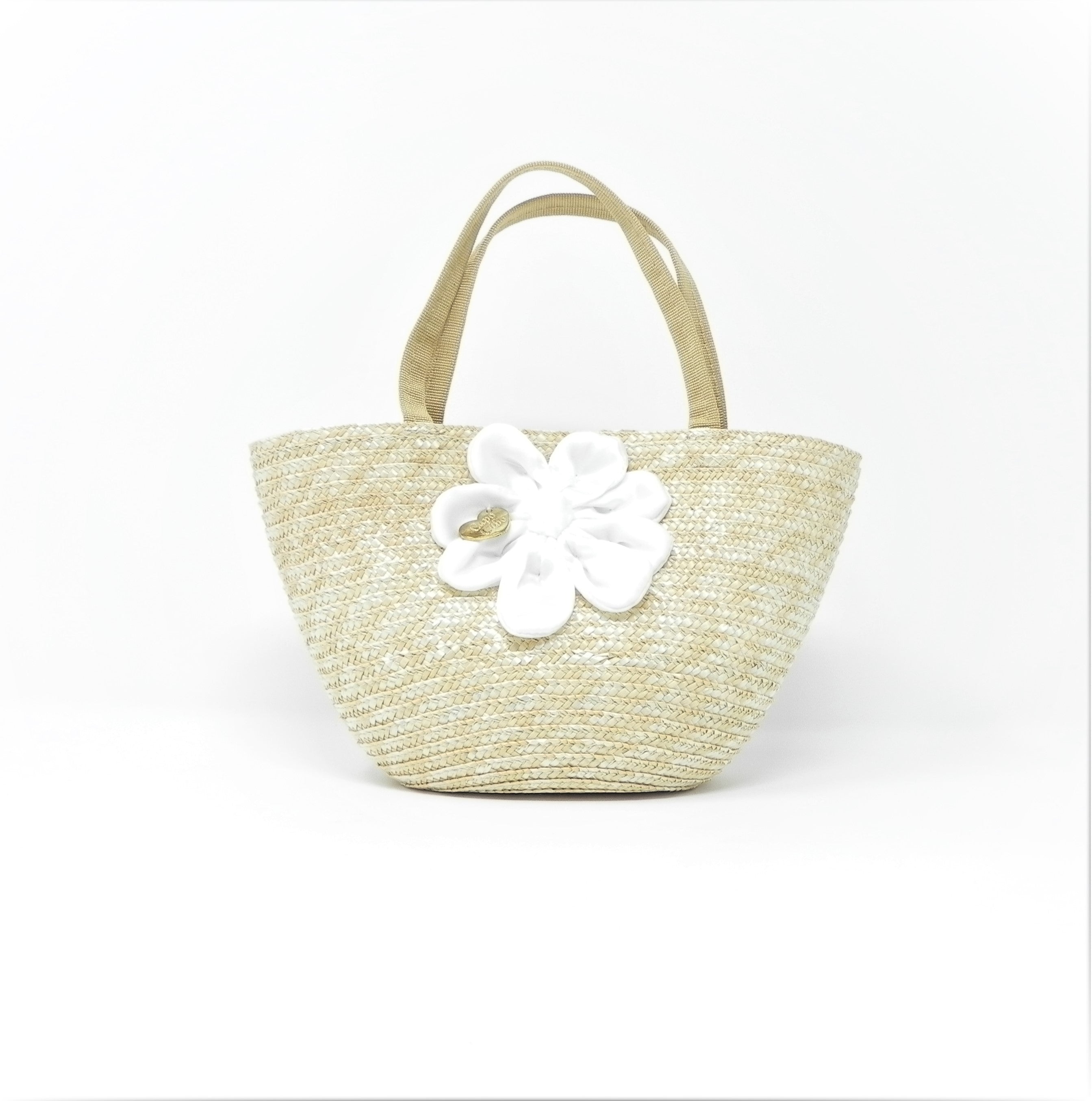 CAPOCUBO - Borsetta in paglia con fiore raso