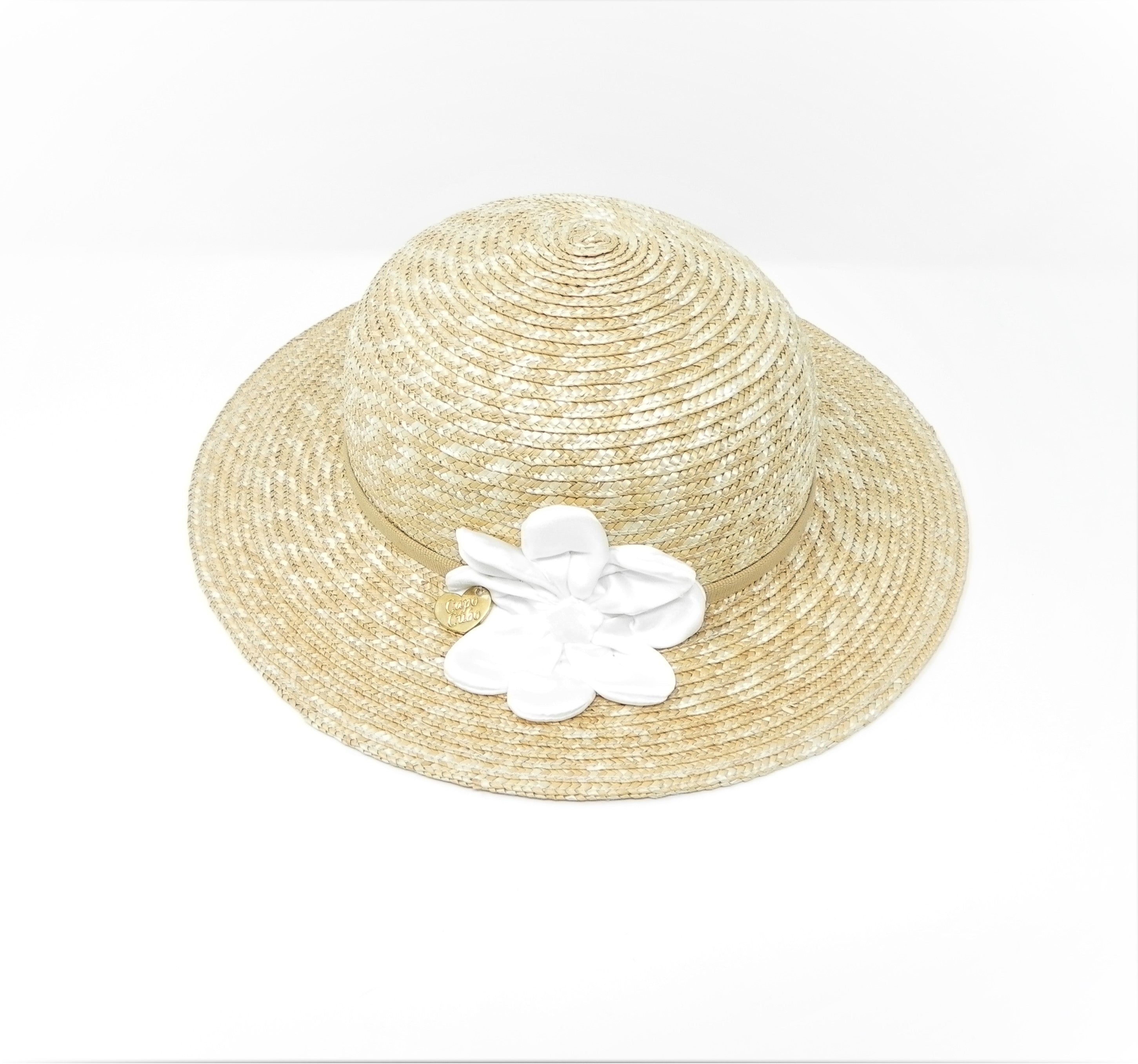 CAPOCUBO - Cappello in paglia con fiore in maglina
